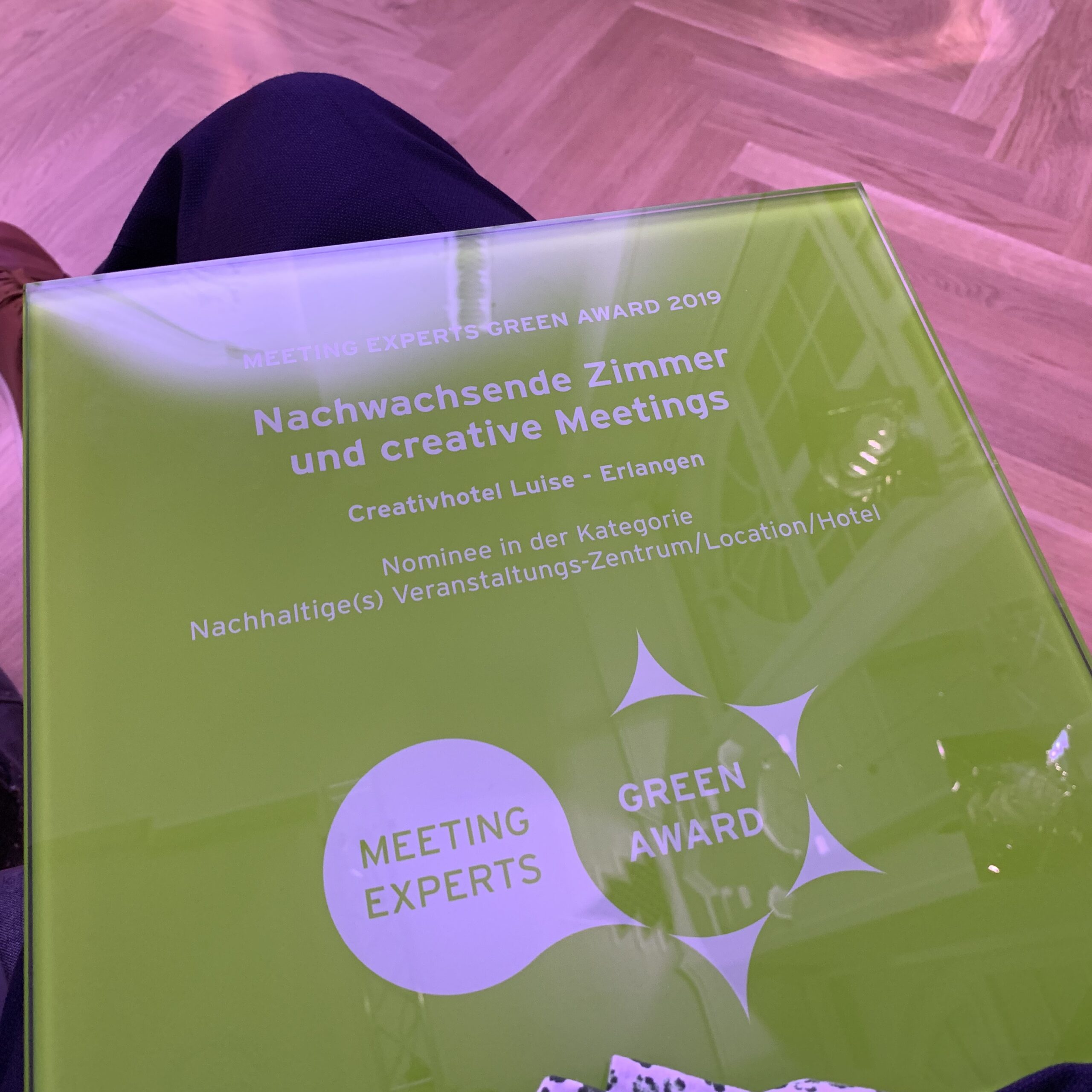 Meeting Experts Green Award für nachwachsende Zimmer und creative Meetings