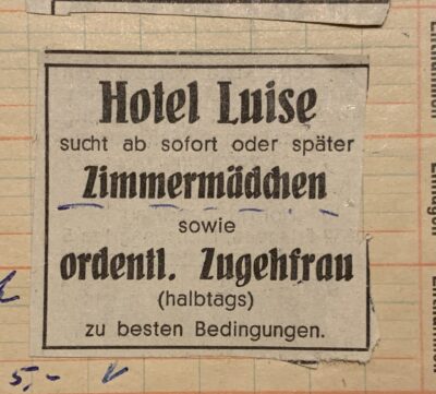 Eigene Reinigungskräfte im Hotel Luise